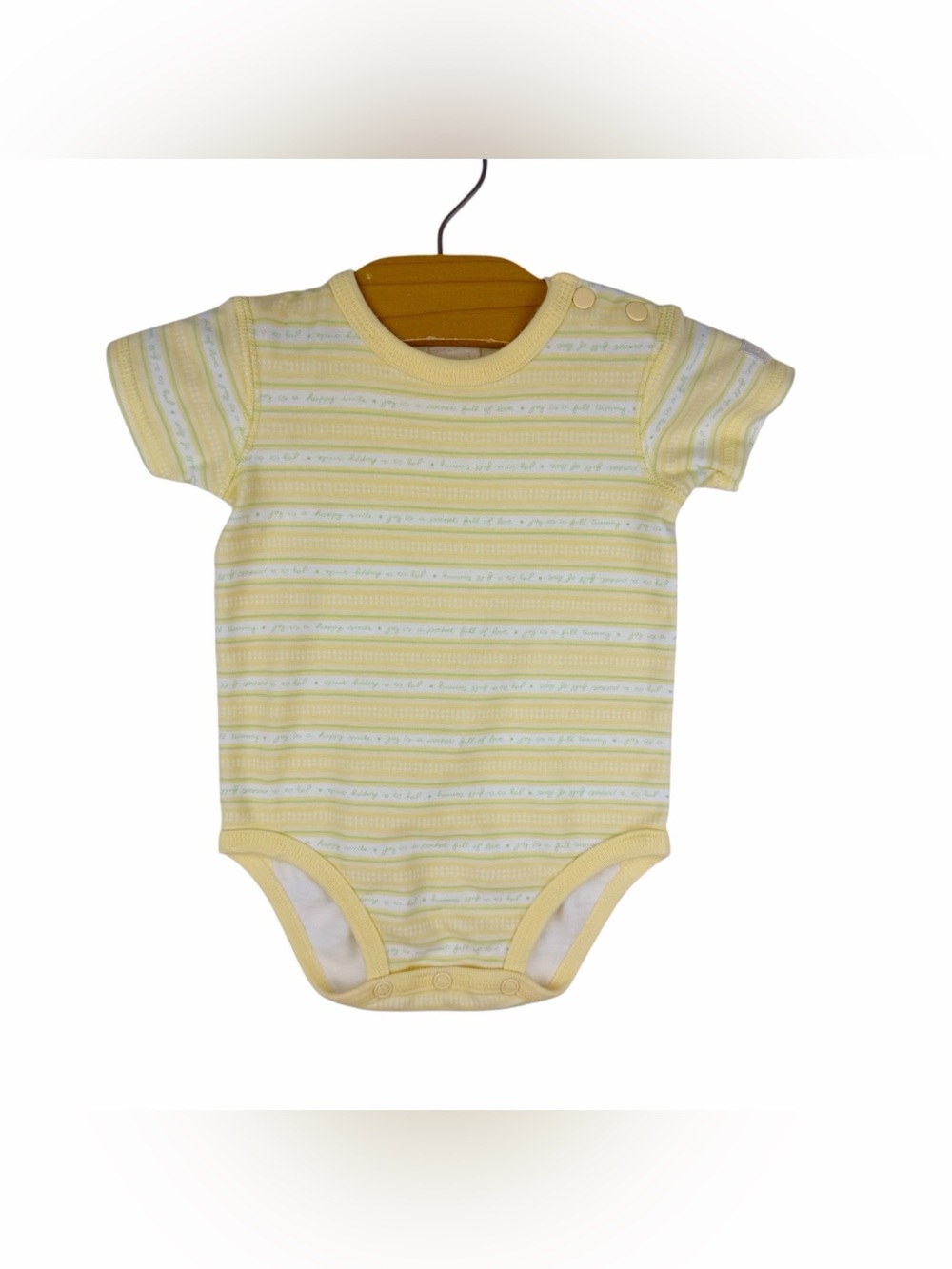 Vintage Carters Yellow One Piece Bodysuit Joy Is Size 3-6 Months